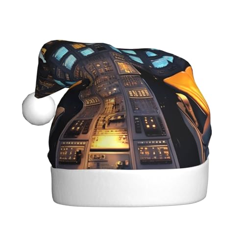 Flugzeug-Cockpit, 1 Packung Weihnachtsmütze, Plüschstoff, Weihnachtsmannmütze für Weihnachten, Kostümparty und Feiertagsveranstaltung von SDEGTHO