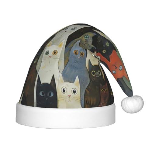 Katze 1 Packung Weihnachtsmützen Plüsch Nikolausmütze für Jugendliche Weihnachten Kostüm Party und Urlaub Event von SDEGTHO