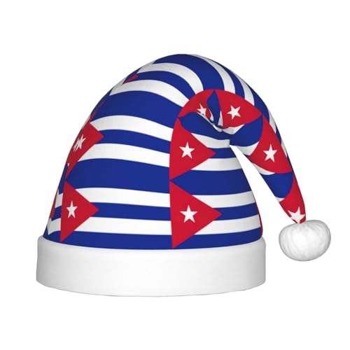 Kubanische Flagge, 1 Packung Weihnachtsmütze, Plüsch-Weihnachtsmannmütze für Teenager, Weihnachtskostüm, Party und Feiertagsveranstaltung von SDEGTHO