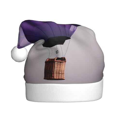 Lavendel-Heißluftballon, 1 Stück, Weihnachtsmütze, Plüschstoff, Weihnachtsmannmütze für Weihnachten, Kostümparty und Feiertagsveranstaltung von SDEGTHO