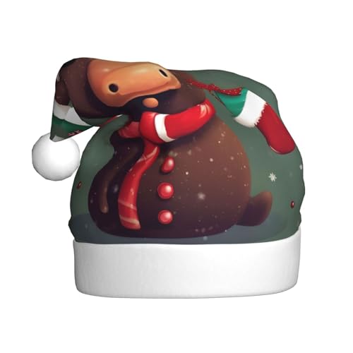 Lustige Weihnachtsmütze Elchkopf, 1 Packung Weihnachtsmütze, Plüschstoff, Nikolausmütze für Weihnachten, Kostümparty und Feiertagsveranstaltung von SDEGTHO