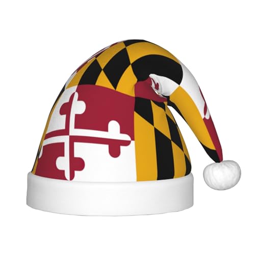 Maryland State Flag 1 Pack Christmas Hats Plush Santa Hat For Teens Christmas Costume Party And Holiday Event von SDEGTHO