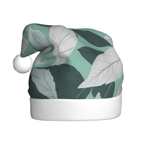 Mintgraue Blätter, 1 Packung Weihnachtsmütze, Plüschstoff, Weihnachtsmannmütze für Weihnachten, Kostümparty und Feiertagsveranstaltungen von SDEGTHO