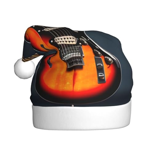 Orange E-Gitarren 1 Packung Weihnachtsmützen Plüschstoff Nikolausmütze für Weihnachten, Kostümparty und Feiertagsveranstaltung von SDEGTHO
