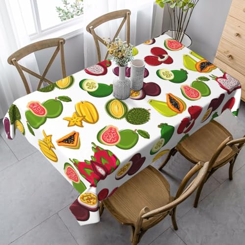 SDEGTHO Französische Tischdecke mit exotischem Obstdruck, für rechteckige Tische, Tischdecke für Esszimmer, Erntedankfest, Küchendekoration von SDEGTHO