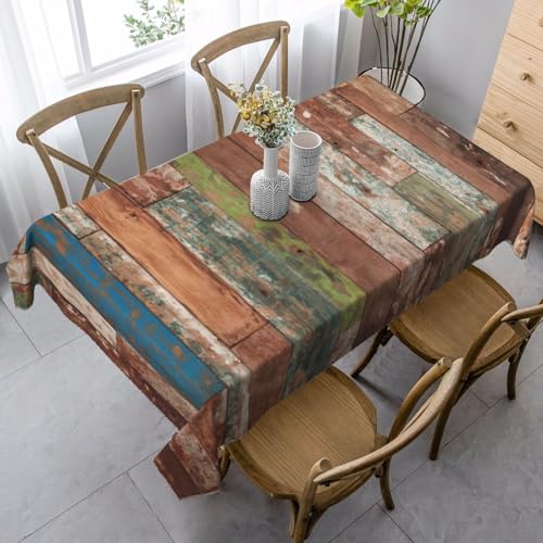 SDEGTHO Planks Tischdecke mit verwittertem altem Look, französische Tischdecke für rechteckige Tische, Tischdecke für Esszimmer, Erntedankfest, Küchendekoration von SDEGTHO
