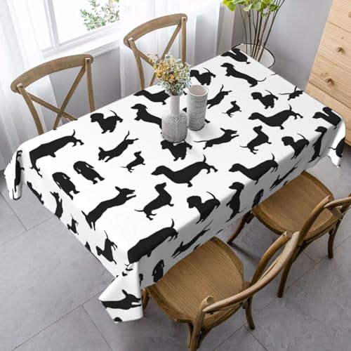 SDEGTHO Tischdecke mit Dackel-Motiv, für rechteckige Tische, Tischdecke für Esszimmer, Erntedankfest, Küchendekoration von SDEGTHO