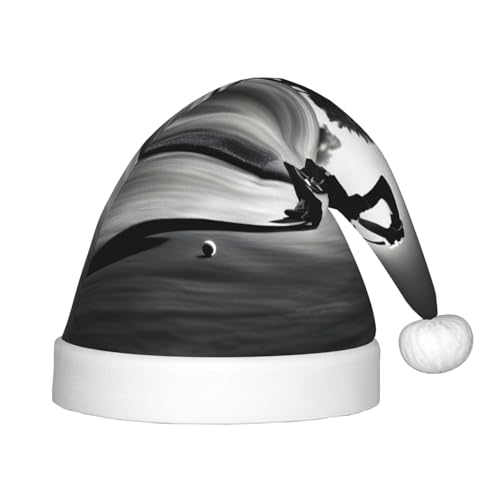 Schwarze und weiße Golfmütze, Plüsch-Weihnachtsmannmütze für Teenager, Weihnachtskostüm, Party und Urlaub, 1 Packung von SDEGTHO