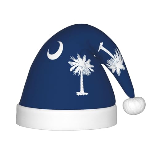 South Carolina Flagge, 1 Packung Weihnachtsmütze, Plüsch-Weihnachtsmannmütze für Teenager, Weihnachtskostüm, Party und Feiertagsveranstaltung von SDEGTHO