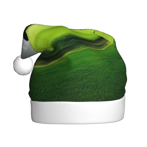 Weihnachtsmütze, Plüschstoff, Weihnachtsmannmütze für Weihnachten, Kostüm, Party und Urlaub, Grün, 1 Packung von SDEGTHO