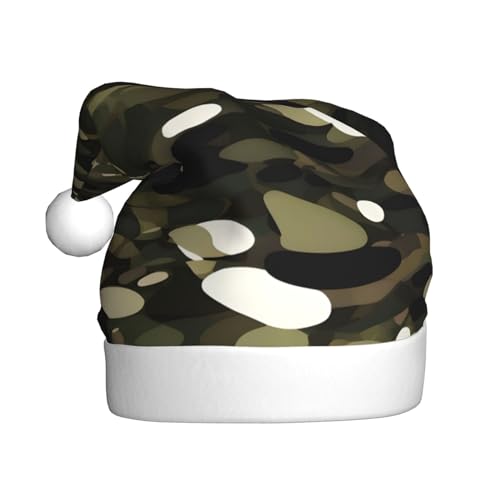 Weihnachtsmütze, abstrakte Camouflage, Plüschstoff, Weihnachtsmannmütze für Weihnachten, Kostümparty und Feiertagsveranstaltung, 1 Stück von SDEGTHO