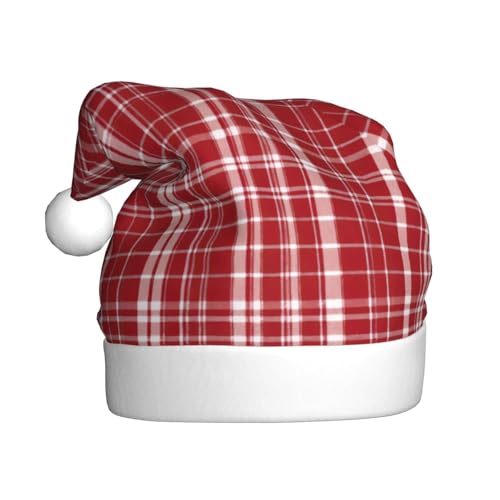 Weihnachtsmütze aus Plüschstoff, Rot und Schwarz, 1 Stück, für Weihnachten, Kostümparty und Feiertagsveranstaltungen von SDEGTHO