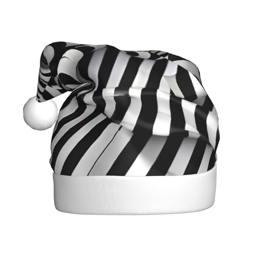 Weihnachtsmütze mit Zebra-ähnlichem Druck, Plüschstoff, Weihnachtsmannmütze für Weihnachten, Kostümparty und Feiertage, 1 Stück von SDEGTHO