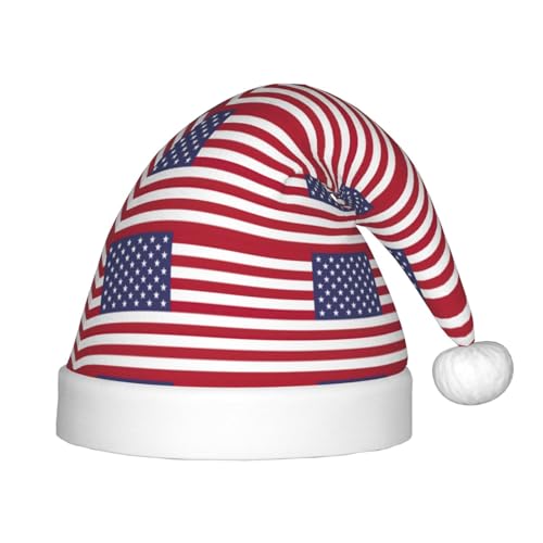 Weihnachtsmütze mit amerikanischer Flagge, Plüsch-Weihnachtsmannmütze für Teenager, Weihnachtskostüm, Party und Urlaub, 1 Stück Weihnachtsmütze mit amerikanischer Flagge, Plüsch-Weihnachtsmannmütze für Teenager, Weihnachtskostüm, Party und Urlaub, 1 Stück von SDEGTHO