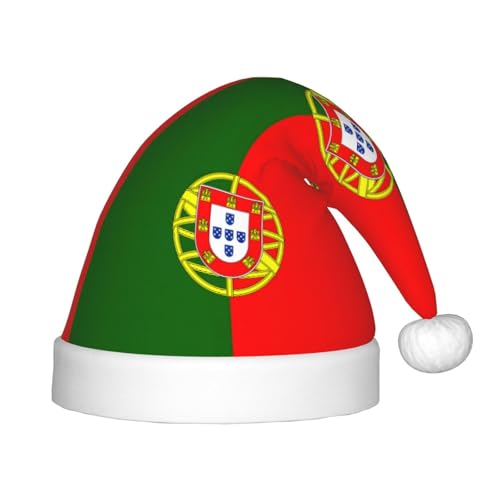 Weihnachtsmütze mit portugiesischer Flagge, Plüsch-Weihnachtsmannmütze für Teenager, Weihnachtskostüm, Party und Urlaub, 1 Stück von SDEGTHO