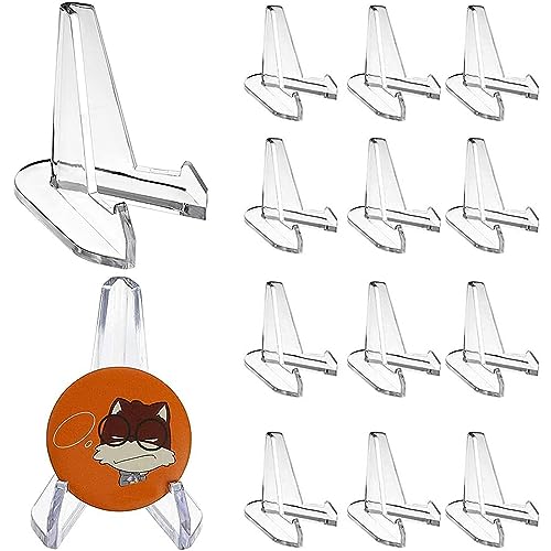 12 Stück Acryl Staffeleiständer, Münzen Halter, Transparenter Mini Staffeleien, Kunststoff Staffeleien, durchsichtiger multifunktionaler Displayhalter, zum Anzeigen Münzen, Taschenuhren, Medaillen 12 Stück Acryl Staffeleiständer, Münzen Halter, Transparenter Mini Staffeleien, Kunststoff Staffeleien, durchsichtiger multifunktionaler Displayhalter, zum Anzeigen Münzen, Taschenuhren, Medaillen von Hunphy