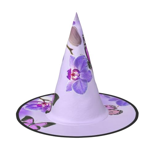 SDFHU Lila Schmetterling Druck Party Hut Halloween Karneval Hexen Hüte für Mottopartys Cosplay Urlaub Dekor von SDFHU