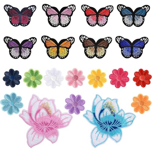 20 Stück Patches zum Aufbügeln,Aufbügeln Blumen Schmetterling, Bügelflicken Set, Aufnäher Patches Sticker Geeignet für Kinder DIY T-Shirt Jeans Kleidung Taschen Flicken Pat 20 Stück Patches zum Aufbügeln,Aufbügeln Blumen Schmetterling, Bügelflicken Set, Aufnäher Patches Sticker Geeignet für Kinder DIY T-Shirt Jeans Kleidung Taschen Flicken Pat von SDFLKAE