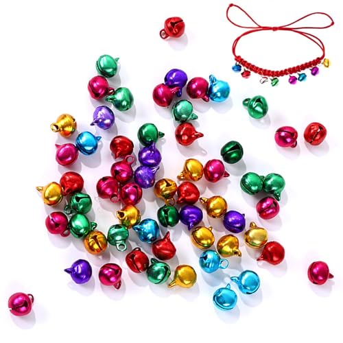 200 Pcs Glöckchen Bunt, Glöckchen zum Basteln, Metallglöckchen Bunt für Handwerk, Schmuck, Festival Dekoration, Haustier Glocken-Kleine Schellen Glöckchen 10mm 200 Pcs Glöckchen Bunt, Glöckchen zum Basteln, Metallglöckchen Bunt für Handwerk, Schmuck, Festival Dekoration, Haustier Glocken-Kleine Schellen Glöckchen 10mm von SDFLKAE