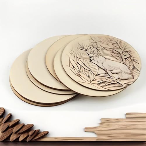 30 Stück Runde Holzscheiben, 10x10cm Unbehandelte Untersetzer rund Natur Holz Scheiben zum Basteln, Unvollendete Holzbrett Basteln für DIY Handwerk, Laser Gravur, Schnitzen, Malen 30 Stück Runde Holzscheiben, 10x10cm Unbehandelte Untersetzer rund Natur Holz Scheiben zum Basteln, Unvollendete Holzbrett Basteln für DIY Handwerk, Laser Gravur, Schnitzen, Malen von SDFLKAE