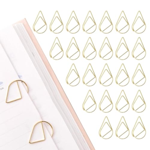 Büroklammern Gold 200 Stück Metall Kleine Büroklammern Motiv Papierklammern Wasser Tropfenform Büroklammer für Buch Poster Papier Büroklammern Gold 200 Stück Metall Kleine Büroklammern Motiv Papierklammern Wasser Tropfenform Büroklammer für Buch Poster Papier von SDFLKAE