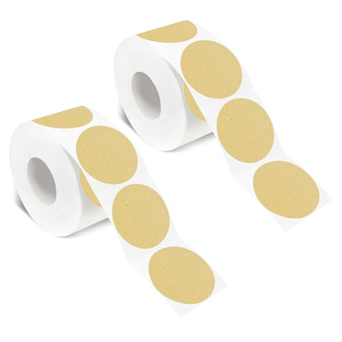1000 Stk Runde Aufkleber Stickers, 25mm Kraftpapier Rolle Etiketten, Runde Papieraufkleber Farbkodierung Etiketten Rolle kleine Klebepunkte Kra-ft für Büro, Markierung von SDFLKAE