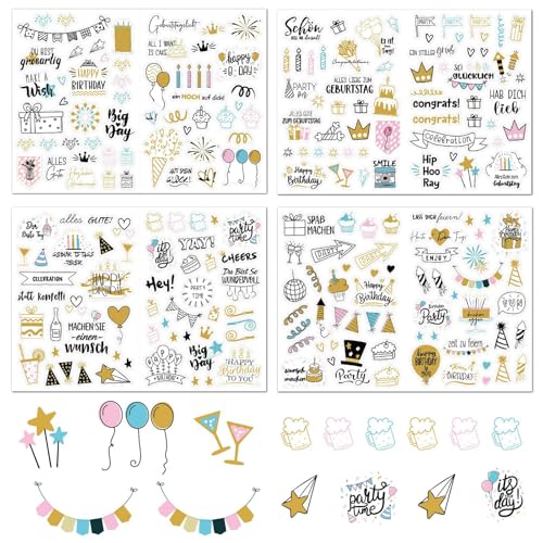 Sticker Geburtstag Gästebuch, Sticker Fotoalbum Geburtstag Sticker Set, Aufkleber für Gästebuch Karten Fotoalbum Geburtstagskarten Geschenke PZ019 Geburtstagsaufkleber 4 Blätter/Set Sticker Geburtstag Gästebuch, Sticker Fotoalbum Geburtstag Sticker Set, Aufkleber für Gästebuch Karten Fotoalbum Geburtstagskarten Geschenke PZ019 Geburtstagsaufkleber 4 Blätter/Set von SDFLKAE