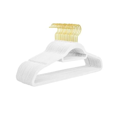 Garderobenständer , 42/45CM Rutschfester, geschmeidiger Samt-Kleiderbügel, nahtloser Beflockungs-Kleiderbügel, goldener Haken, Aufbewahrung trockener Kleidung im Kleiderschrank(A0142cm Length1) von SDGBCXD