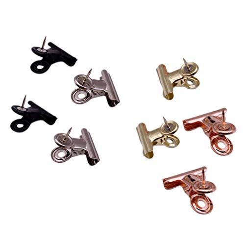 SDGBCXD Bindemittel, 8 Stück Push-Pins-Clips, robuste Clips, Metall-Bulldog-Clips for Büro, Schule und Zuhause, ohne Löcher, Papier SDGBCXD Bindemittel, 8 Stück Push-Pins-Clips, robuste Clips, Metall-Bulldog-Clips for Büro, Schule und Zuhause, ohne Löcher, Papier von SDGBCXD