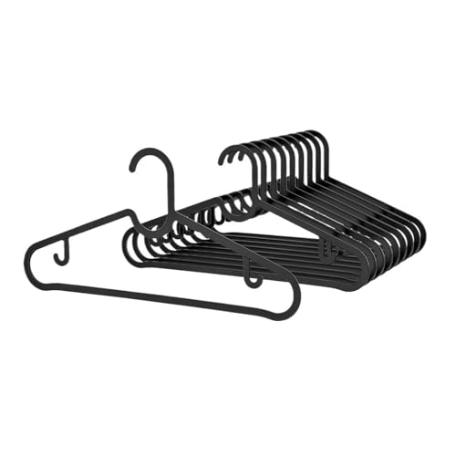 SDGBCXD Garderobenständer, 10 Pcs Kunststoff Kleiderbügel Kleidung Trocknen Kleiderbügel Mit Haken Platzsparende Anti-Slip Wäsche Racks(Black,20pcs) von SDGBCXD