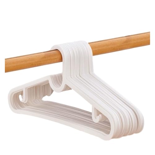 SDGBCXD Garderobenständer, 10 Pcs Kunststoff Kleiderbügel Kleidung Trocknen Kleiderbügel Mit Haken Platzsparende Anti-Slip Wäsche Racks(White,10pcs) von SDGBCXD