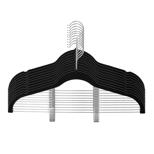 SDGBCXD Garderobenständer, 10 Stück Kleiderbügel mit beweglichen Clips, Samt, ultradünn, rutschfest, for Röcke und Hosen, Kleiderbügel for Zuhause und unterwegs SDGBCXD Garderobenständer, 10 Stück Kleiderbügel mit beweglichen Clips, Samt, ultradünn, rutschfest, for Röcke und Hosen, Kleiderbügel for Zuhause und unterwegs von SDGBCXD