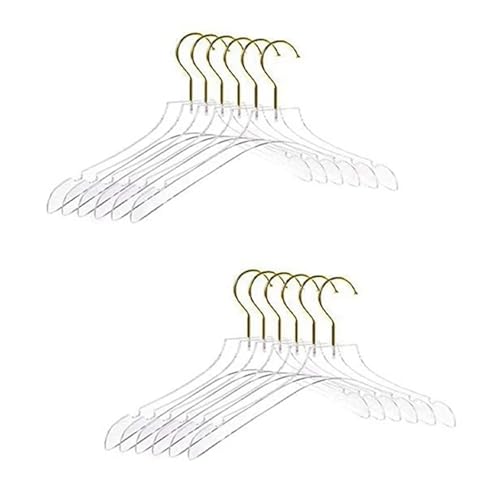 SDGBCXD Garderobenständer, 10 Stück transparente Kleiderbügel mit goldenen Haken, transparente Hemden, Kleiderbügel mit Kerben SDGBCXD Garderobenständer, 10 Stück transparente Kleiderbügel mit goldenen Haken, transparente Hemden, Kleiderbügel mit Kerben von SDGBCXD