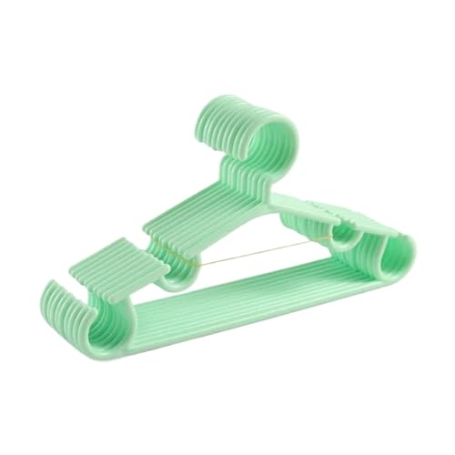 SDGBCXD Garderobenständer, 10 Teile/Satz Tragbare Kleiderbügel Mantel Kunststoff Kleiderbügel Haken Haushalt Kleidung Organizer 27x14cm(Light Green) von SDGBCXD