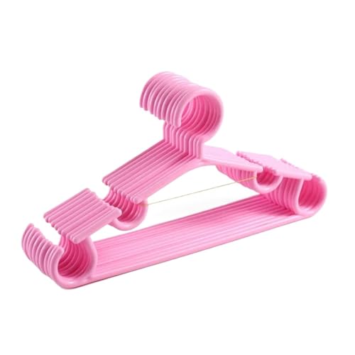SDGBCXD Garderobenständer, 10 Teile/Satz Tragbare Kleiderbügel Mantel Kunststoff Kleiderbügel Haken Haushalt Kleidung Organizer 27x14cm(Pink) von SDGBCXD