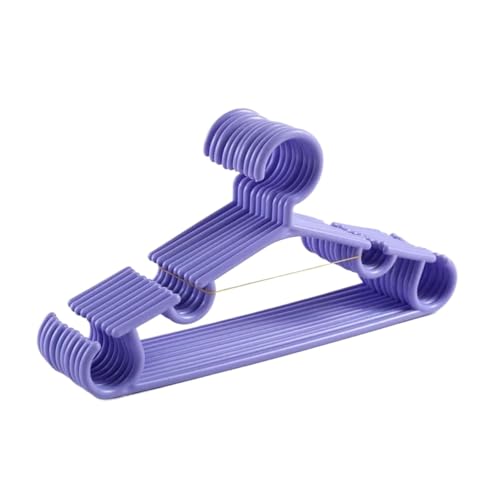 SDGBCXD Garderobenständer, 10 Teile/Satz Tragbare Kleiderbügel Mantel Kunststoff Kleiderbügel Haken Haushalt Kleidung Organizer 27x14cm(Purple) von SDGBCXD