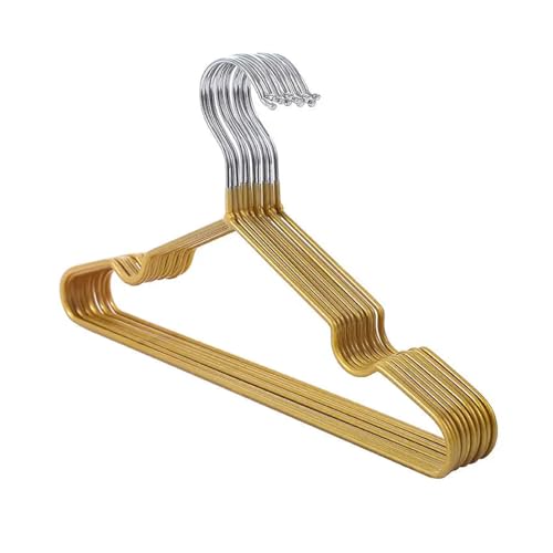 SDGBCXD Garderobenständer, 10 stücke Kleiderbügel Metall Trocknen Rack for Erwachsene 40 * 20cm Haushalt Nicht-Slip Metall(Gold) von SDGBCXD