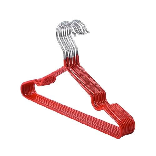 SDGBCXD Garderobenständer, 10 stücke Kleiderbügel Metall Trocknen Rack for Erwachsene 40 * 20cm Haushalt Nicht-Slip Metall(Red) von SDGBCXD