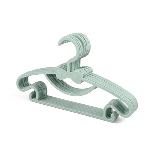 SDGBCXD Garderobenständer, 10 stücke Kleiderbügel Racks Tragbare Kunststoff Display Kleiderbügel Winddicht Mäntel Kleiderbügel Kleidung Organizer(Green) von SDGBCXD