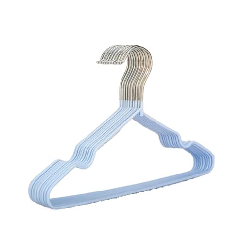 SDGBCXD Garderobenständer, 10er-Packung Metallbügel, rutschfeste, gummibeschichtete Kleiderbügel for Mäntel, Hosen, Kleiderschränke, Taschentücher(Blue) von SDGBCXD
