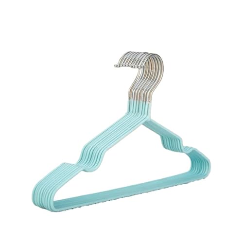 SDGBCXD Garderobenständer, 10er-Packung Metallbügel, rutschfeste, gummibeschichtete Kleiderbügel for Mäntel, Hosen, Kleiderschränke, Taschentücher(Green) von SDGBCXD
