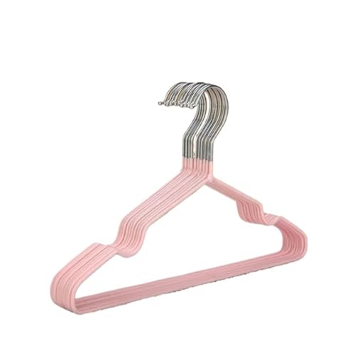 SDGBCXD Garderobenständer, 10er-Packung Metallbügel, rutschfeste, gummibeschichtete Kleiderbügel for Mäntel, Hosen, Kleiderschränke, Taschentücher(Pink) von SDGBCXD