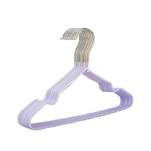 SDGBCXD Garderobenständer, 10er-Packung Metallbügel, rutschfeste, gummibeschichtete Kleiderbügel for Mäntel, Hosen, Kleiderschränke, Taschentücher(Purple) von SDGBCXD