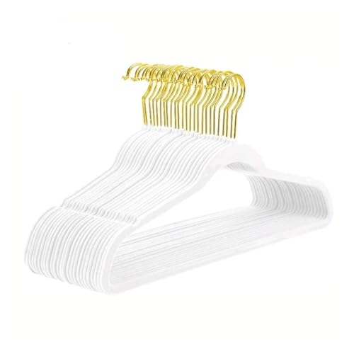 SDGBCXD Garderobenständer, 45CM Beflockung Kleiderbügel Kunststoff rutschfeste Kleiderbügel Samt Magische Kleiderbügel Kleidung Shop Mantel Ohne Spur(45cm White) von SDGBCXD