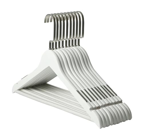 SDGBCXD Garderobenständer, 5 PCs weiß Holz Kleiderbügel for Erwachsene Frauen Kleidung Rack Gold Haken(A 5PCS) von SDGBCXD
