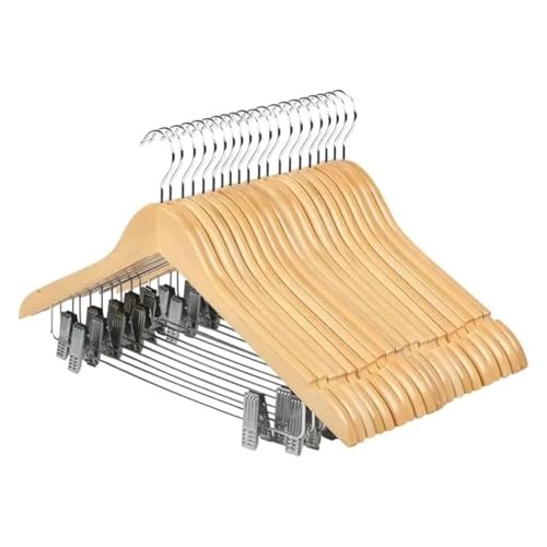 SDGBCXD Garderobenständer, Holzbügel aus Holz for Jacke/Rock/Mantel/Kleid/Bluse(20pcs Natural) von SDGBCXD