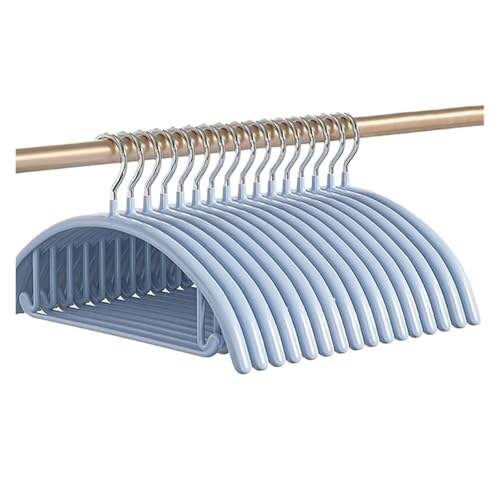 SDGBCXD Garderobenständer, Imprägnierter Halbrunder Kleiderbügel Nahtlose Aufbewahrung Dicke Kleiderklammer rutschfeste Edelstahl-Kleideraufhängung for Erwachsene(Blue,20Pcs) von SDGBCXD