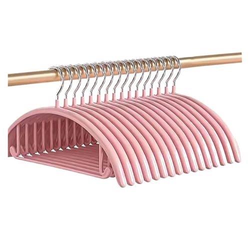 SDGBCXD Garderobenständer, Imprägnierter Halbrunder Kleiderbügel Nahtlose Aufbewahrung Dicke Kleiderklammer rutschfeste Edelstahl-Kleideraufhängung for Erwachsene(Pink,20Pcs) von SDGBCXD