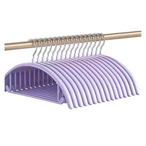 SDGBCXD Garderobenständer, Imprägnierter Halbrunder Kleiderbügel Nahtlose Aufbewahrung Dicke Kleiderklammer rutschfeste Edelstahl-Kleideraufhängung for Erwachsene(Purple,10Pcs) von SDGBCXD