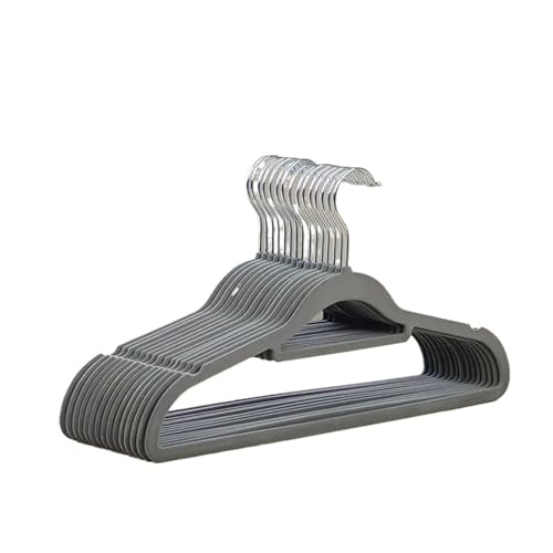 SDGBCXD Garderobenständer, Kleiderbügel aus Samt, platzsparend, rutschfest, beflockter Kleiderbügel aus Samt, for Kleidung(Gray10pcs) von SDGBCXD